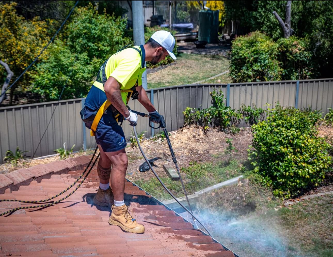 pressure washing gutters